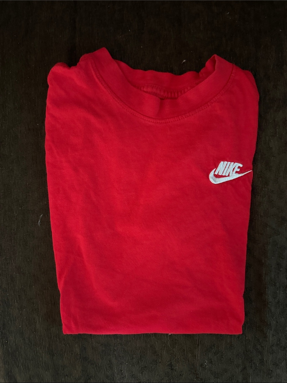 Nike Red Sportswear Club Tee with White Swoosh